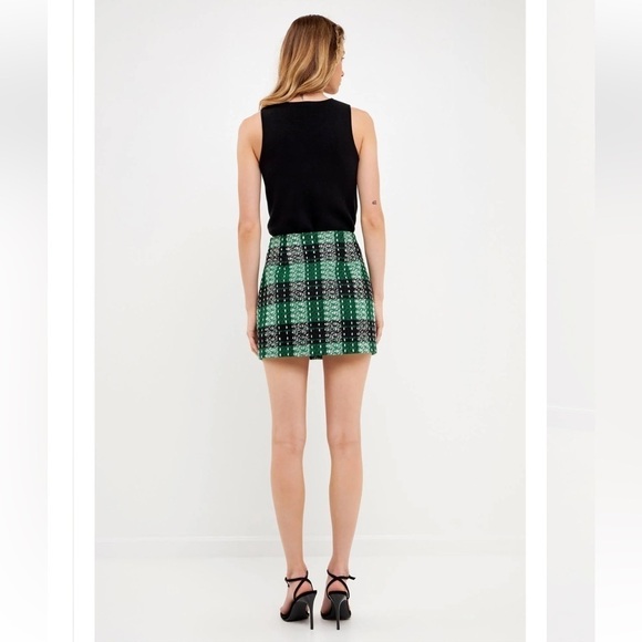 Anthropologie English Factory Endless Rose Plaid Mini Skirt, M - Picture 6 of 15